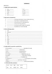 English Worksheet: revision for SKY II