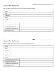 English worksheet: Grocery Flyer Scavenger Hunt