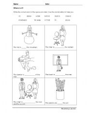 English worksheet: Position word worksheet