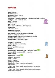 English Worksheet: clothes