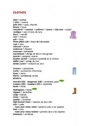 English worksheet: clothes