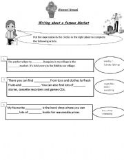 English worksheet: writing about a market