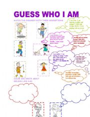 English Worksheet: Who am I? 