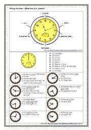 English Worksheet: Telling the Time - Overview