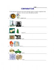 English worksheet: Comparative Worksheet 