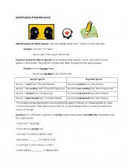 English Worksheet: Reporting SPeech