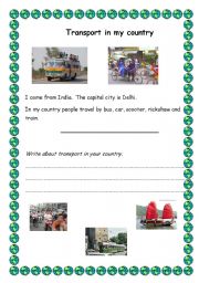 English worksheet: Transport in my country