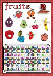 English Worksheet: fruits