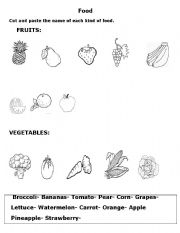 English worksheet: Fruits snd Vegetables