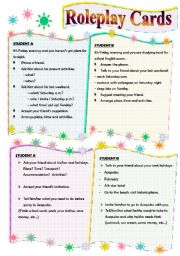 English Worksheet: ROLEPLAY CARDS I