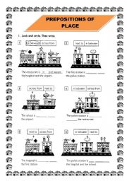 English Worksheet: PREPOSITIONS OF PLACE