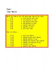English Worksheet: Telling time