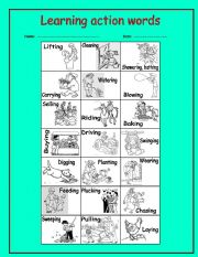 Picto graph of action words