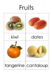 English Worksheet: fruits 2