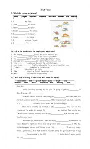 English Worksheet: past tense