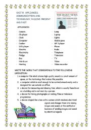 English Worksheet: UNIT 8 A2 COMMUNICATION EDUCATION TECHNOLOGY DOCUMENTS