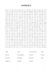English Worksheet: Animals