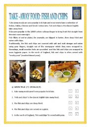 English Worksheet: Take-away food: Fish and chips