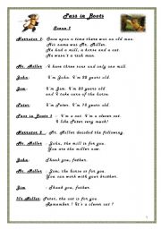 English Worksheet: Puss in Boots script part 1