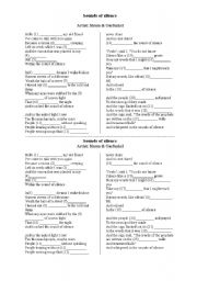 English Worksheet: Song : sound of silence 