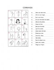 English Worksheet: SOME COMMANDS