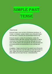 English worksheet: simple past tense