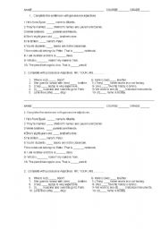 English Worksheet: possessive adjectives