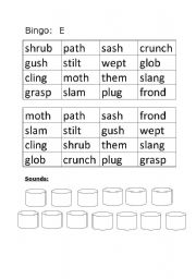 English Worksheet: Bingo template