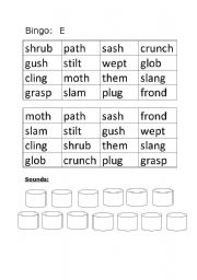 English worksheet: Bingo template