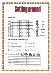 English worksheet: GETTING AROUND