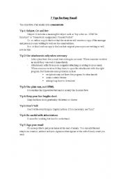 English Worksheet: 7 tips email