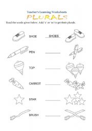 English Worksheet: Plural Nouns