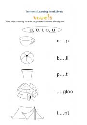 English worksheet: vowels