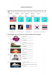 English worksheet: countries