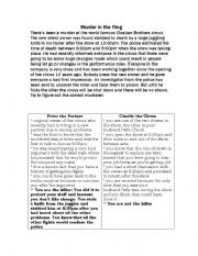 English Worksheet: Murder Mystery