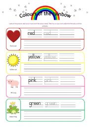 English Worksheet: Colours of the rainbow