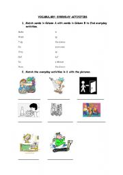 English Worksheet: Everyday activities