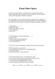 English worksheet: From outer space