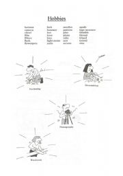 English Worksheet: Hobbies vocabulary