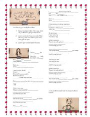 English Worksheet: Just the way you are