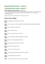 English Worksheet: interactive story
