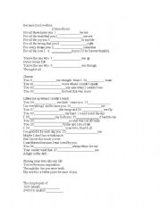 English worksheet: Because you loved me -song