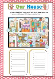 English Worksheet: OUR HOUSE
