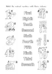 English Worksheet: Ordinal Numbers