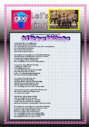 English Worksheet: > Glee Series: Season 2! > Songs For Class! S02E18 *.* Two Songs *.* Fully Editable With Key! *.* Part 2/2