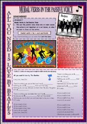 English Worksheet: MODAL VERBS IN THE PASSIVE VOICE & SPEAKING & ROLE-PLAY THROUGH THE BEATLESS SONG + KEY INCLUDED.