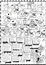 English Worksheet: fruit