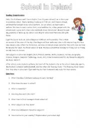 English Worksheet: School In Ireland