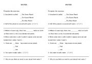English worksheet: Facts about water