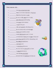 English Worksheet: Find Someone Who with idioms